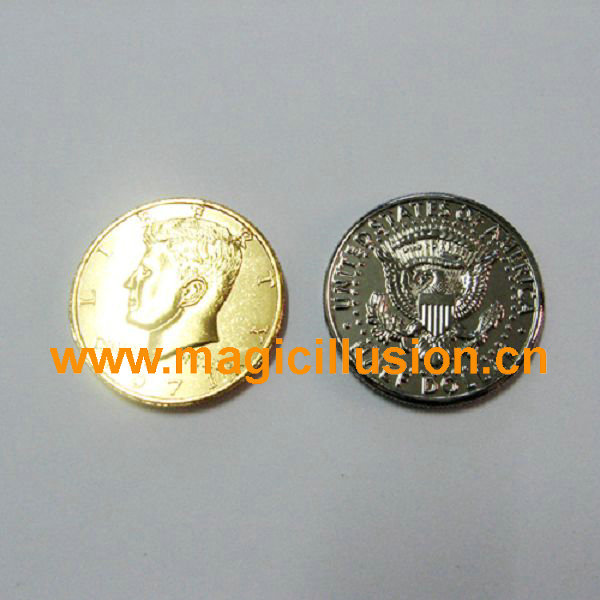 Gold and silver coin set magic tricks